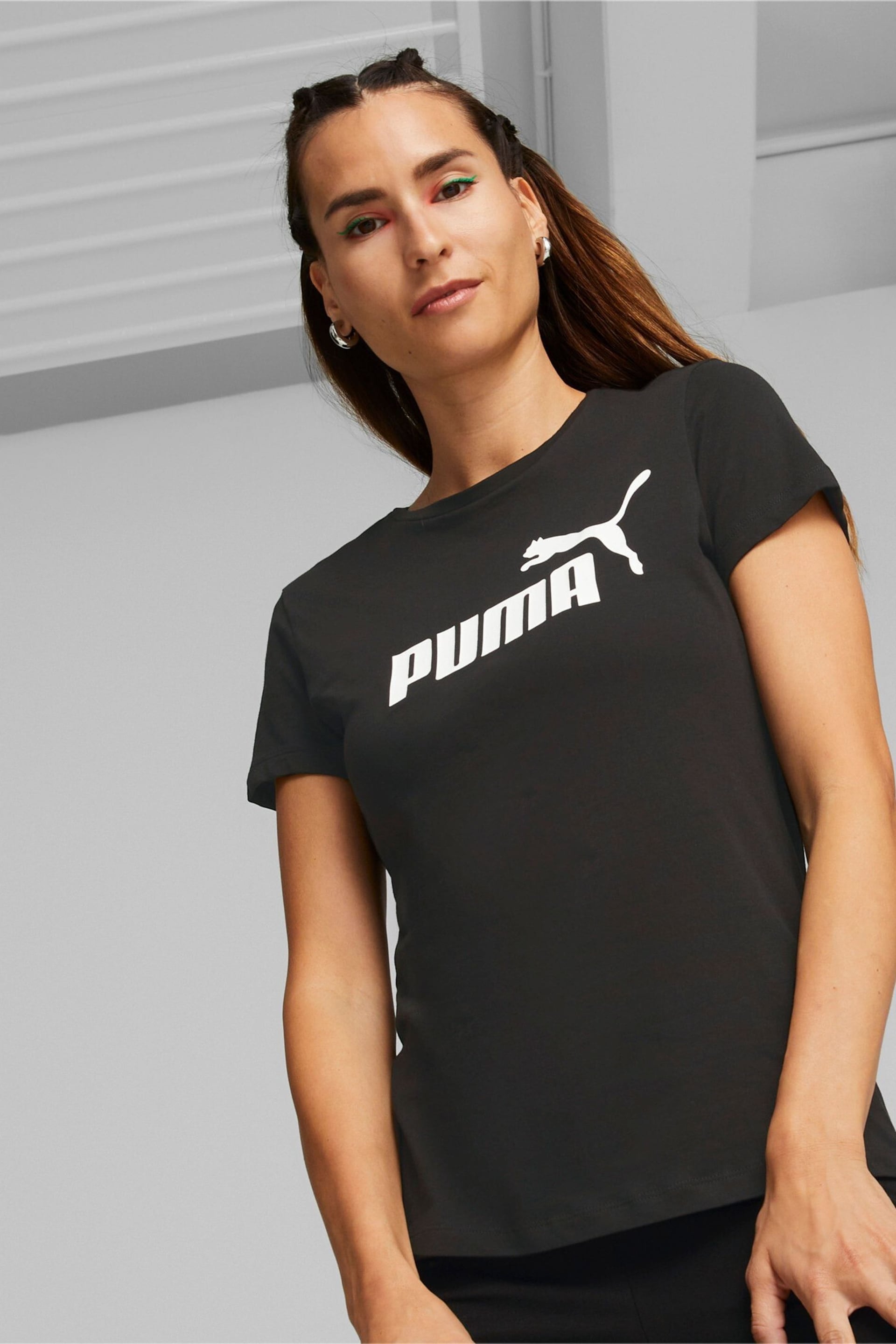 Puma Black ESS Logo T-Shirt - Image 1 of 7