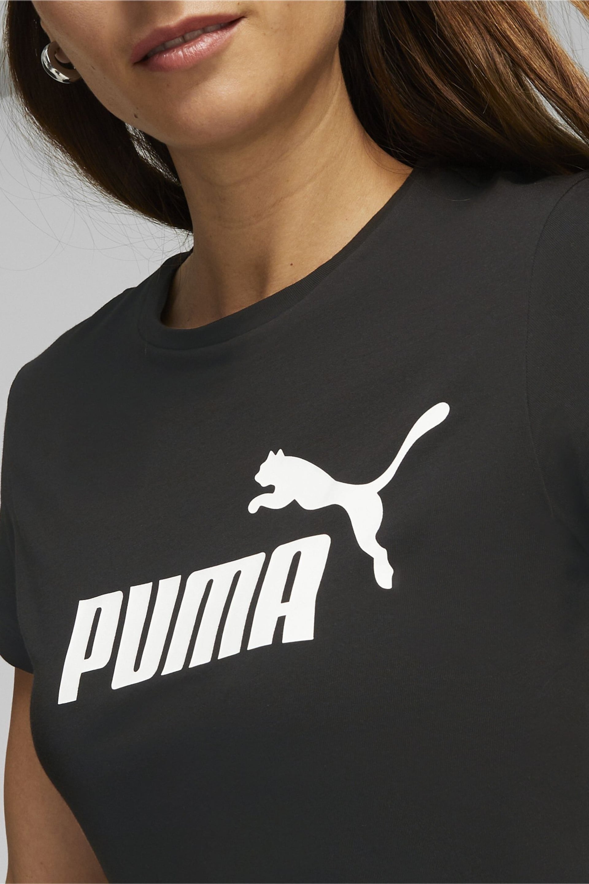 Puma Black ESS Logo T-Shirt - Image 4 of 7