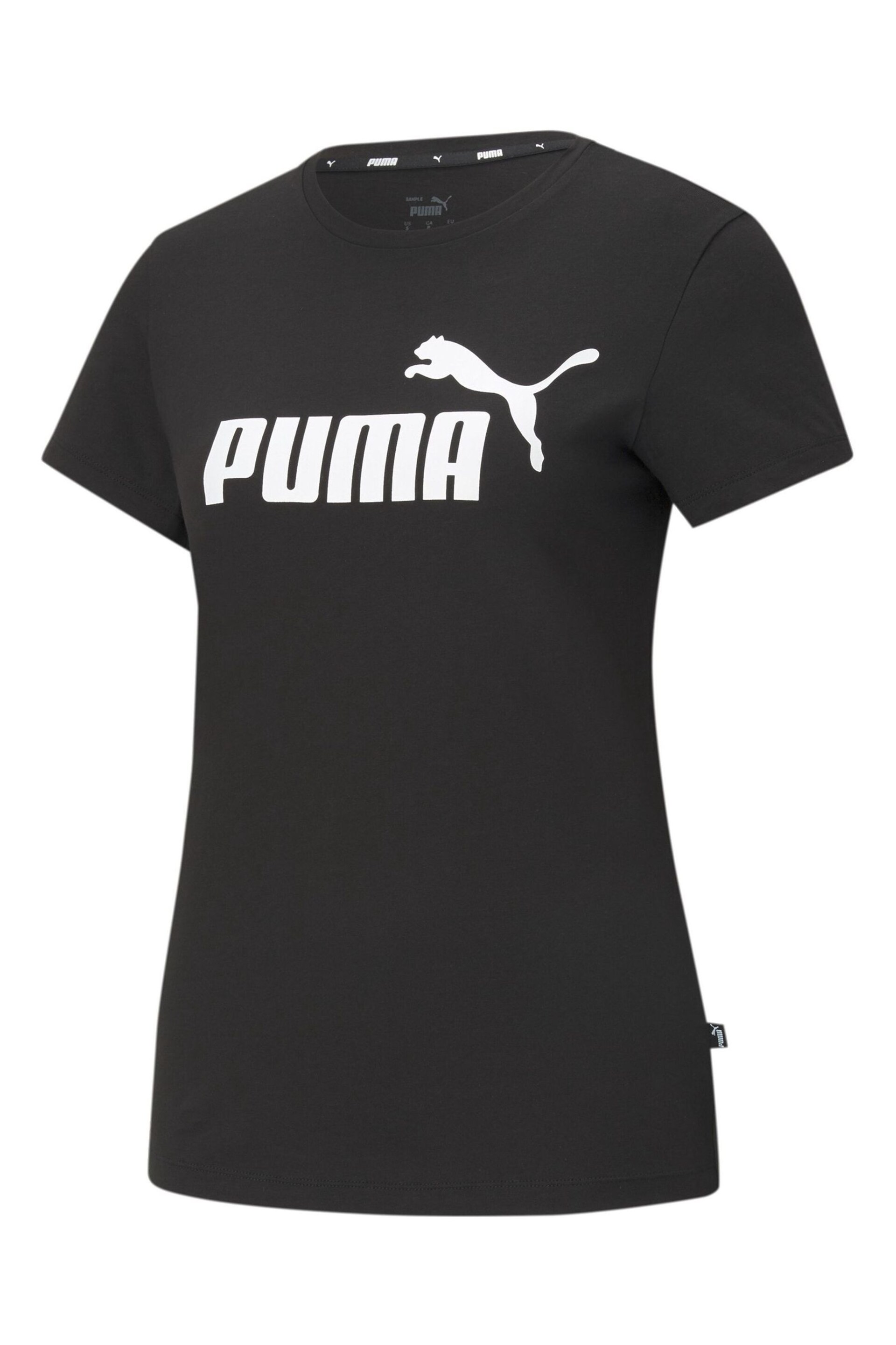 Puma Black ESS Logo T-Shirt - Image 6 of 7
