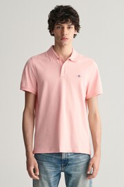 GANT Dark Pink Regular Shield Polo Shirt - Image 1 of 5