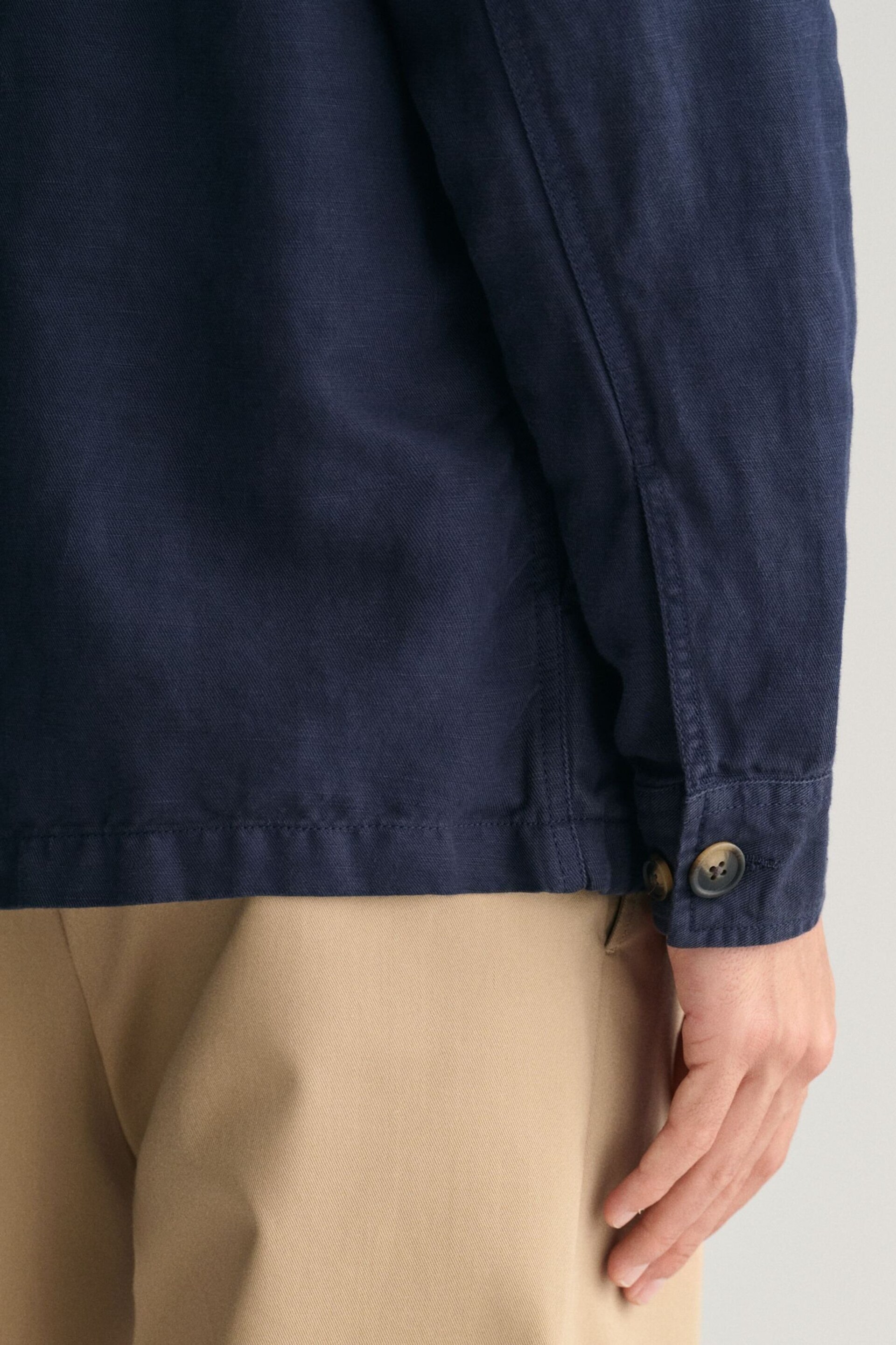 GANT Relaxed Fit Cotton Linen Twill Overshirt - Image 5 of 7