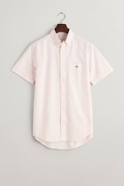 GANT Light Pink Regular Fit Oxford Short Sleeve 100% Cotton Shirt - Image 6 of 6