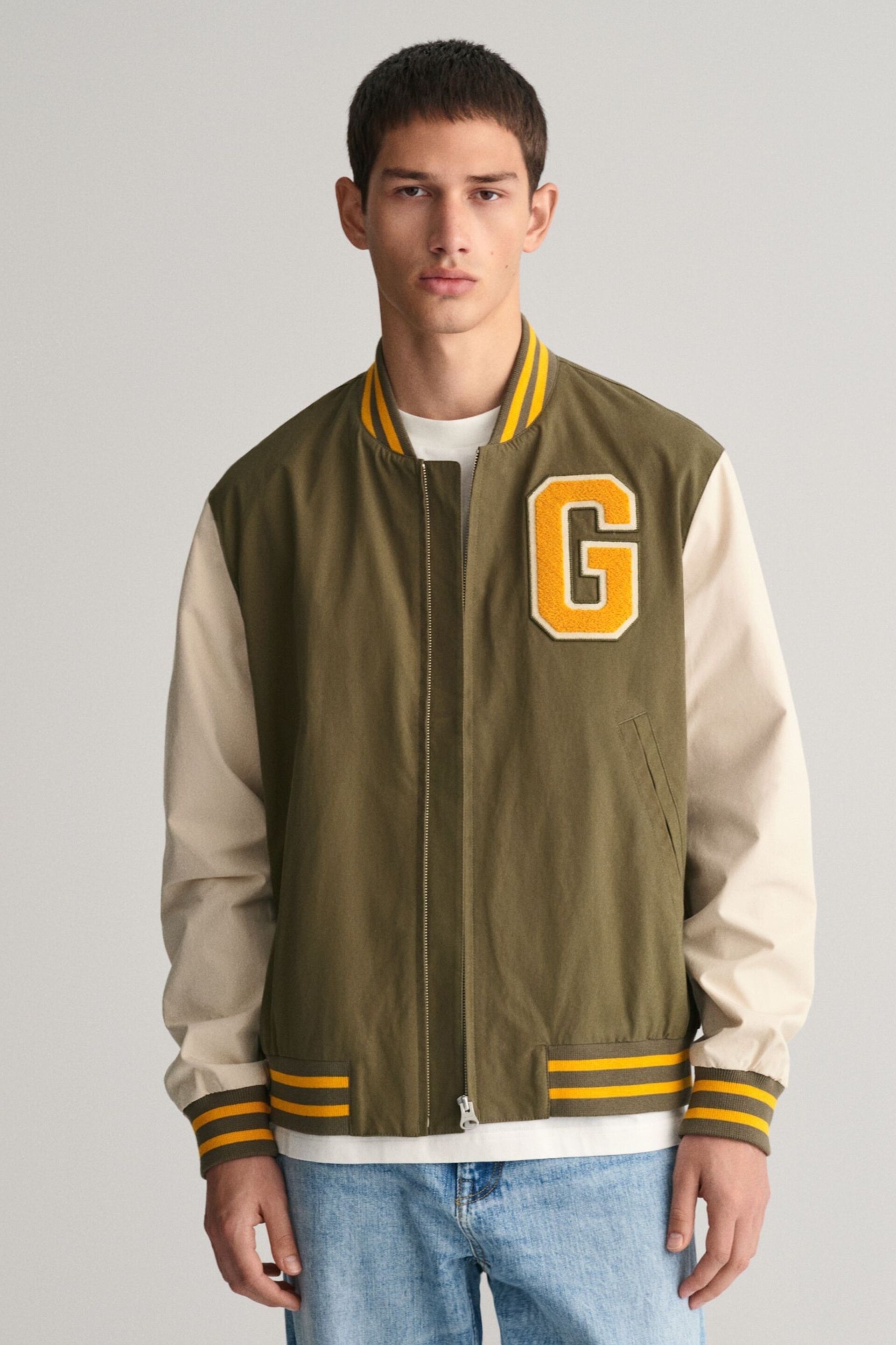 GANT Natural Lightweight Varsity Jacket - Image 1 of 7