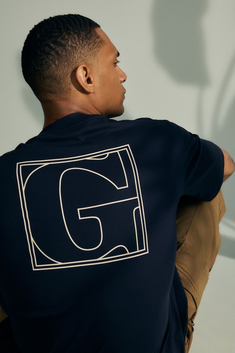 GANT Blue Back Logo Graphic T-Shirt - Image 1 of 6