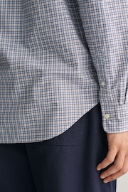 GANT Blue Regular Fit Micro Checked Poplin Shirt - Image 5 of 6