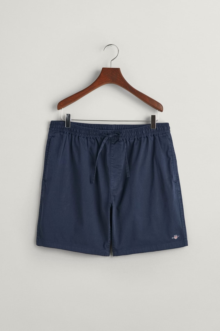 GANT Blue Drawstring Cotton Logo Shorts - Image 7 of 7