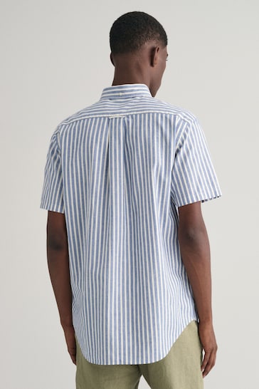 GANT Regular Fit Striped Cotton Linen Shirt