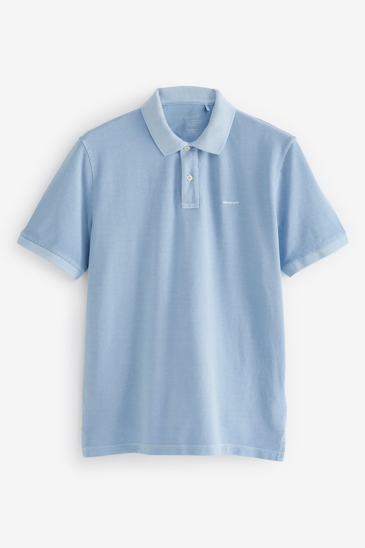 GANT Blue 100% Cotton Sunfaded Logo Polo Shirt - Image 8 of 8