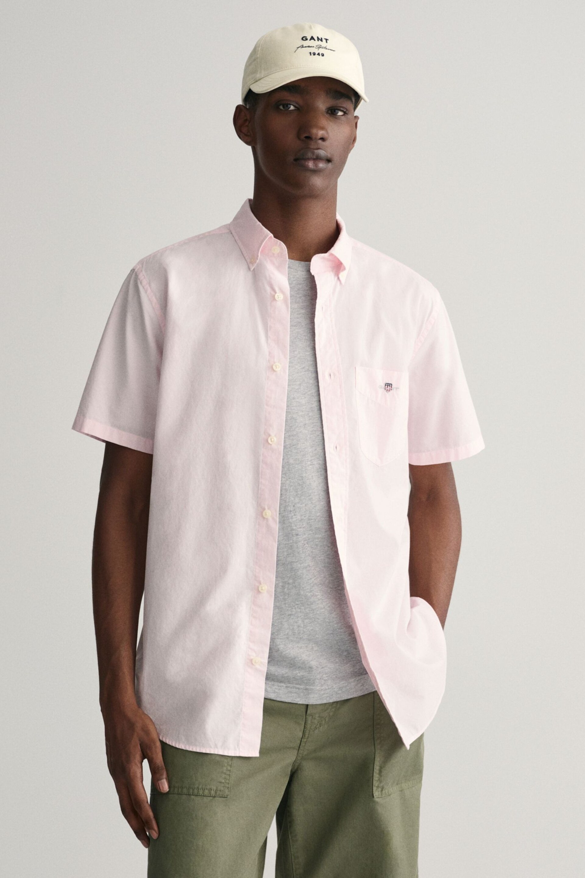 GANT Regular Fit Poplin Short Sleeve Shirt - Image 1 of 5