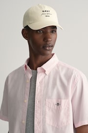 GANT Pink Regular Fit Poplin Short Sleeve Shirt - Image 4 of 5