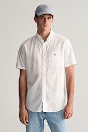 GANT White Regular Fit Poplin Short Sleeve Shirt - Image 1 of 6