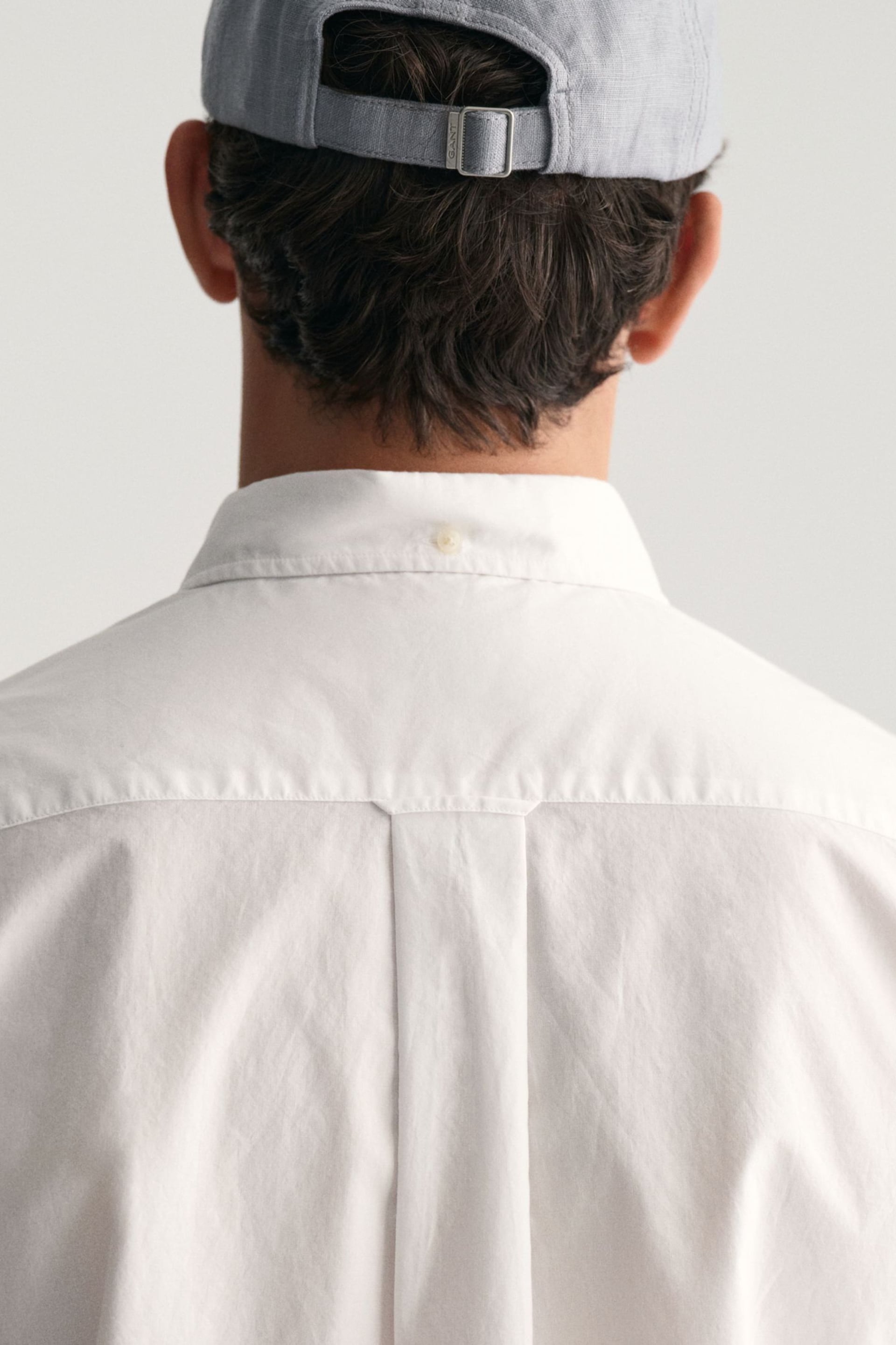 GANT White Regular Fit Poplin Short Sleeve Shirt - Image 5 of 6