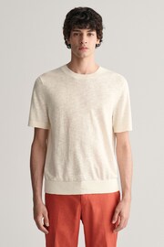 GANT Knitted Cotton Linen T-Shirt - Image 5 of 5