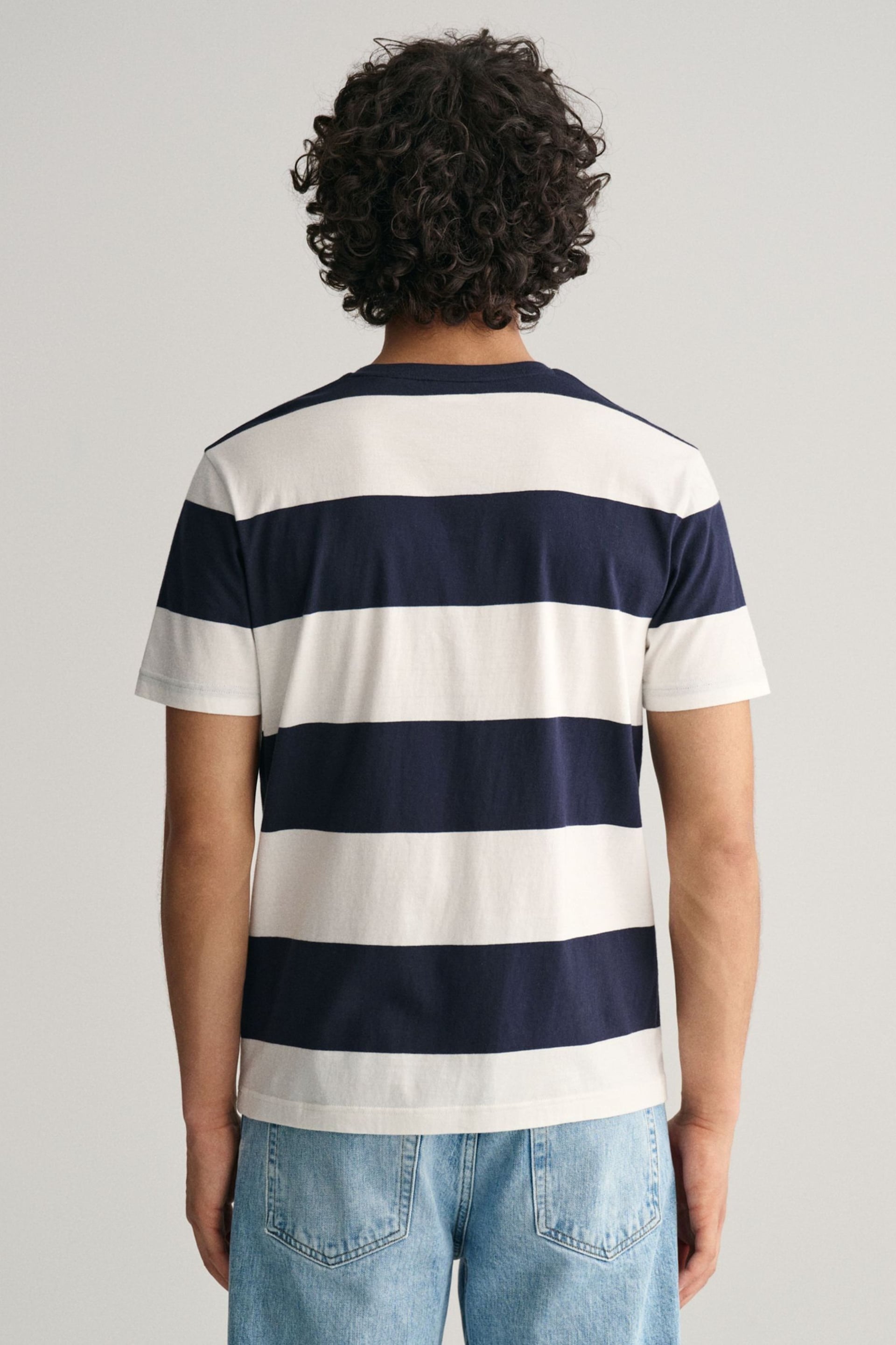 GANT White Barstripe Cotton T-Shirt - Image 2 of 5