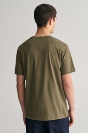 GANT Green Embroidered Archive Shield T-Shirt - Image 2 of 5