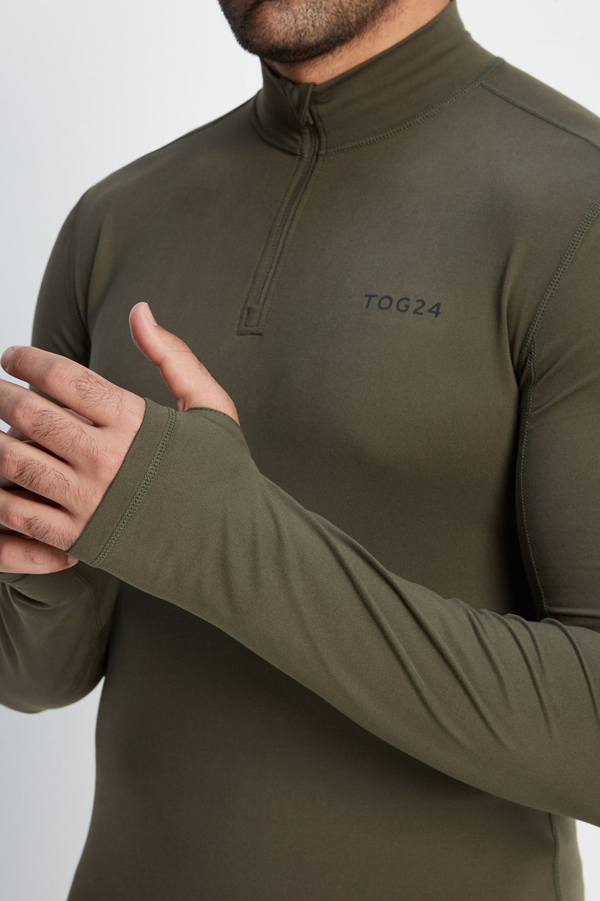 Tog 24 Green Snowdon Thermal Zip Neck Saga T-Shirt - Image 5 of 7