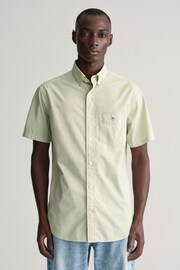 GANT Green Regular Fit Poplin Short Sleeve Shirt - Image 1 of 4