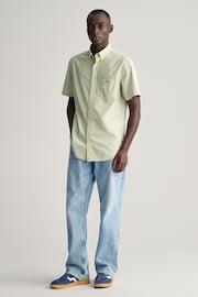 GANT Green Regular Fit Poplin Short Sleeve Shirt - Image 3 of 4