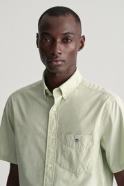 GANT Green Regular Fit Poplin Short Sleeve Shirt - Image 4 of 4