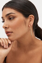 Gold Tone Bar Drop Earrings - Image 1 of 3