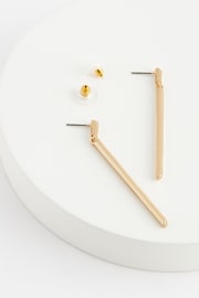 Gold Tone Bar Drop Earrings - Image 3 of 3