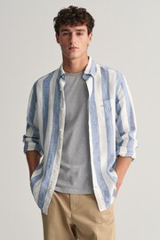 GANT Regular Fit Bold Striped Linen Shirt - Image 5 of 6