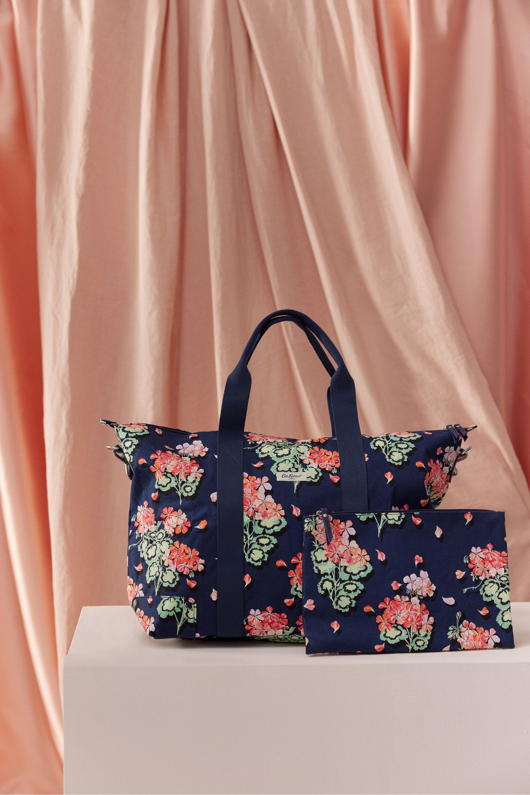 Buy Cath Kidston Navy Blue Geranium Print Cath Kidston Overnight Travel Bag from Next Singapore