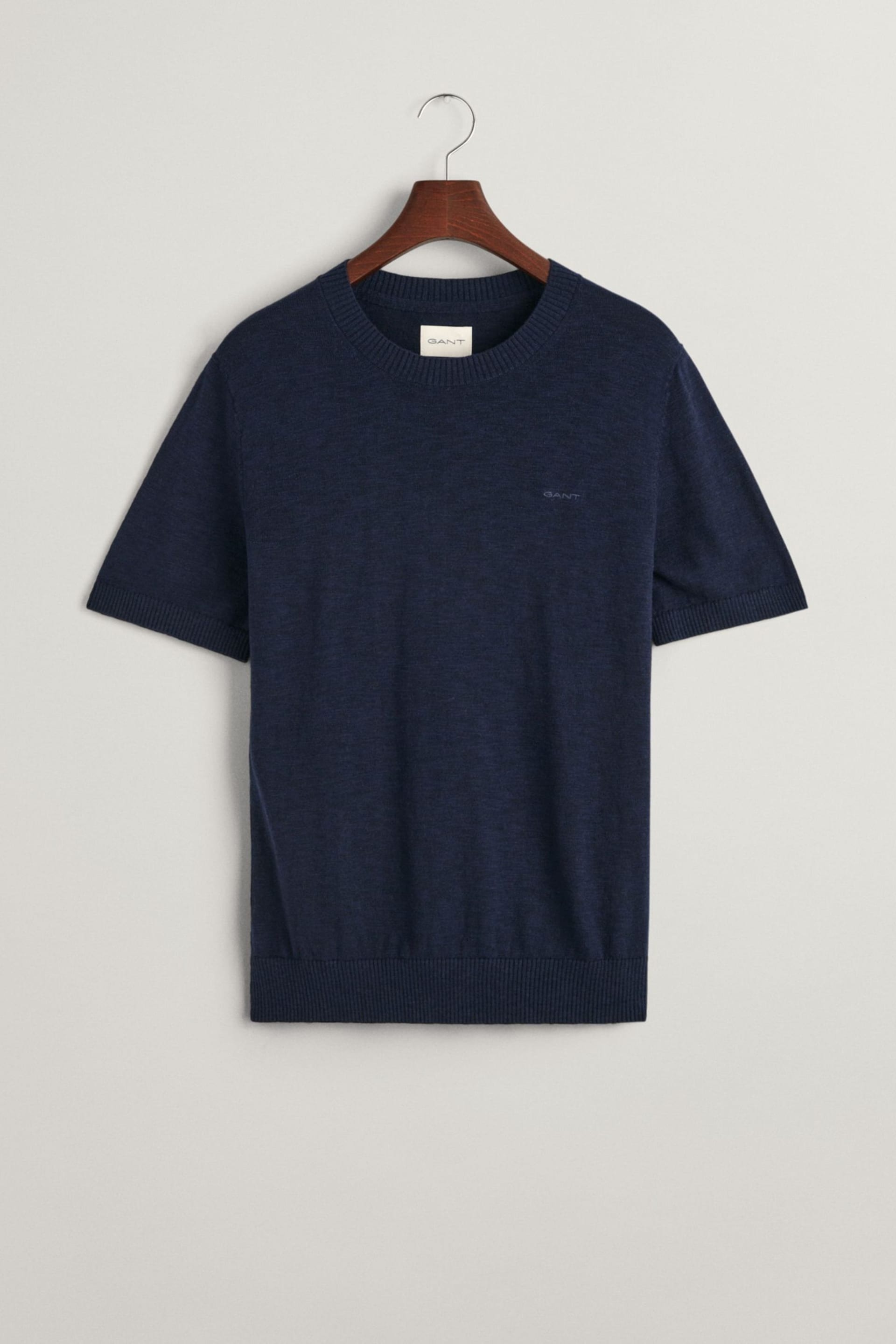 GANT Knitted Cotton Linen T-Shirt - Image 5 of 5
