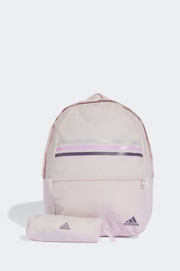 adidas Pink Classic Horizontal 3-Stripes Backpack