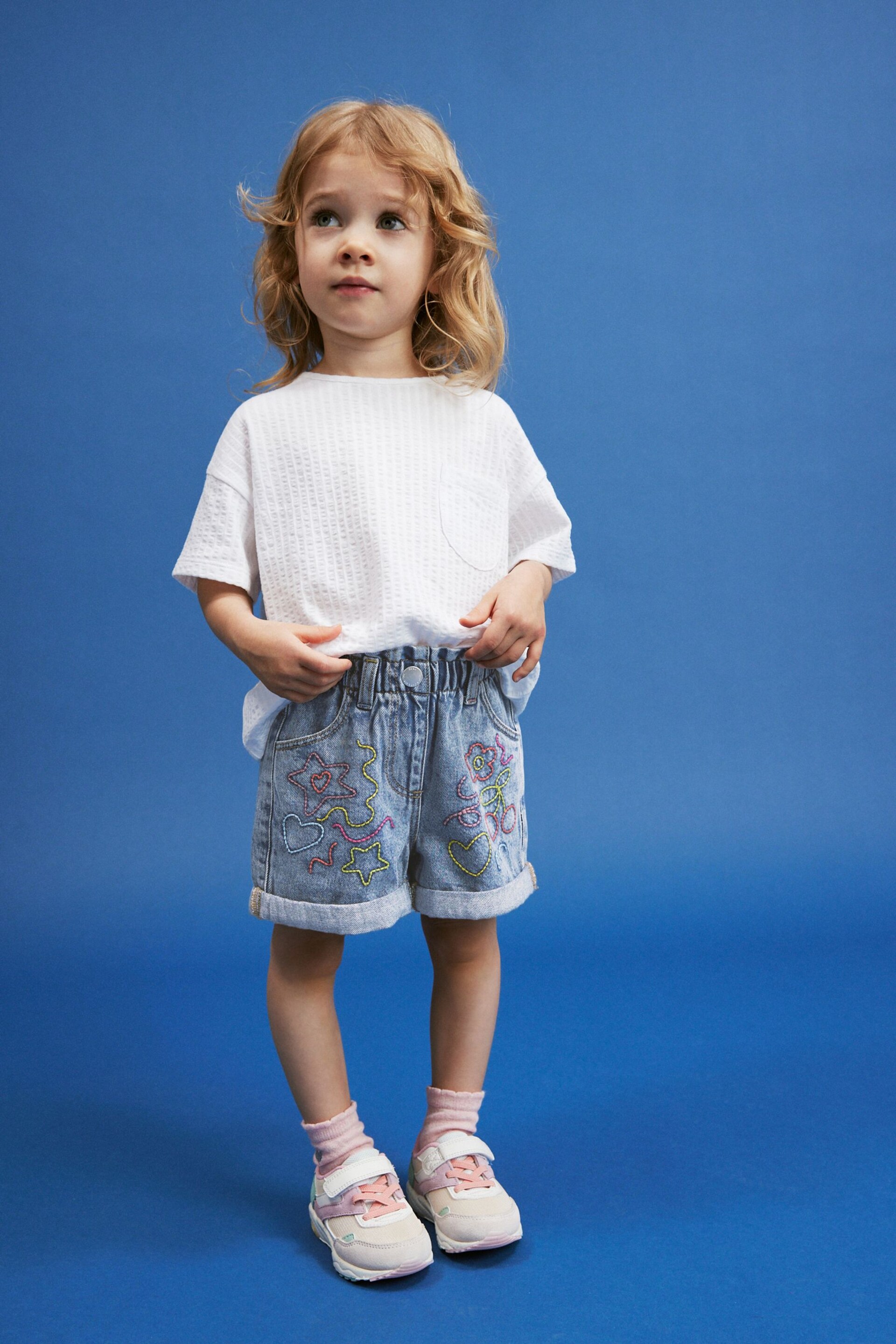 Denim Embroidered Shorts (3mths-7yrs) - Image 2 of 7