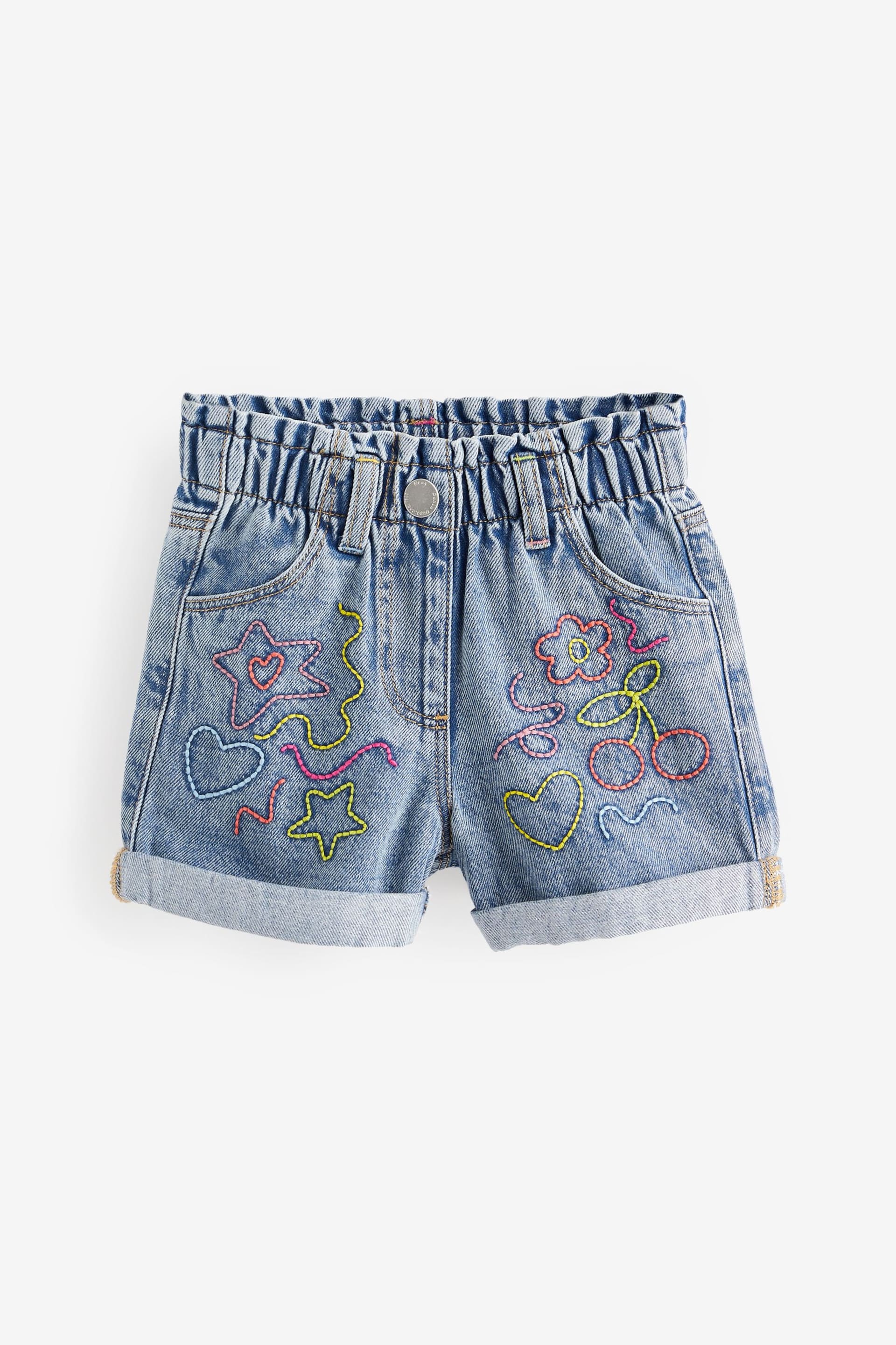 Denim Embroidered Shorts (3mths-7yrs) - Image 5 of 7