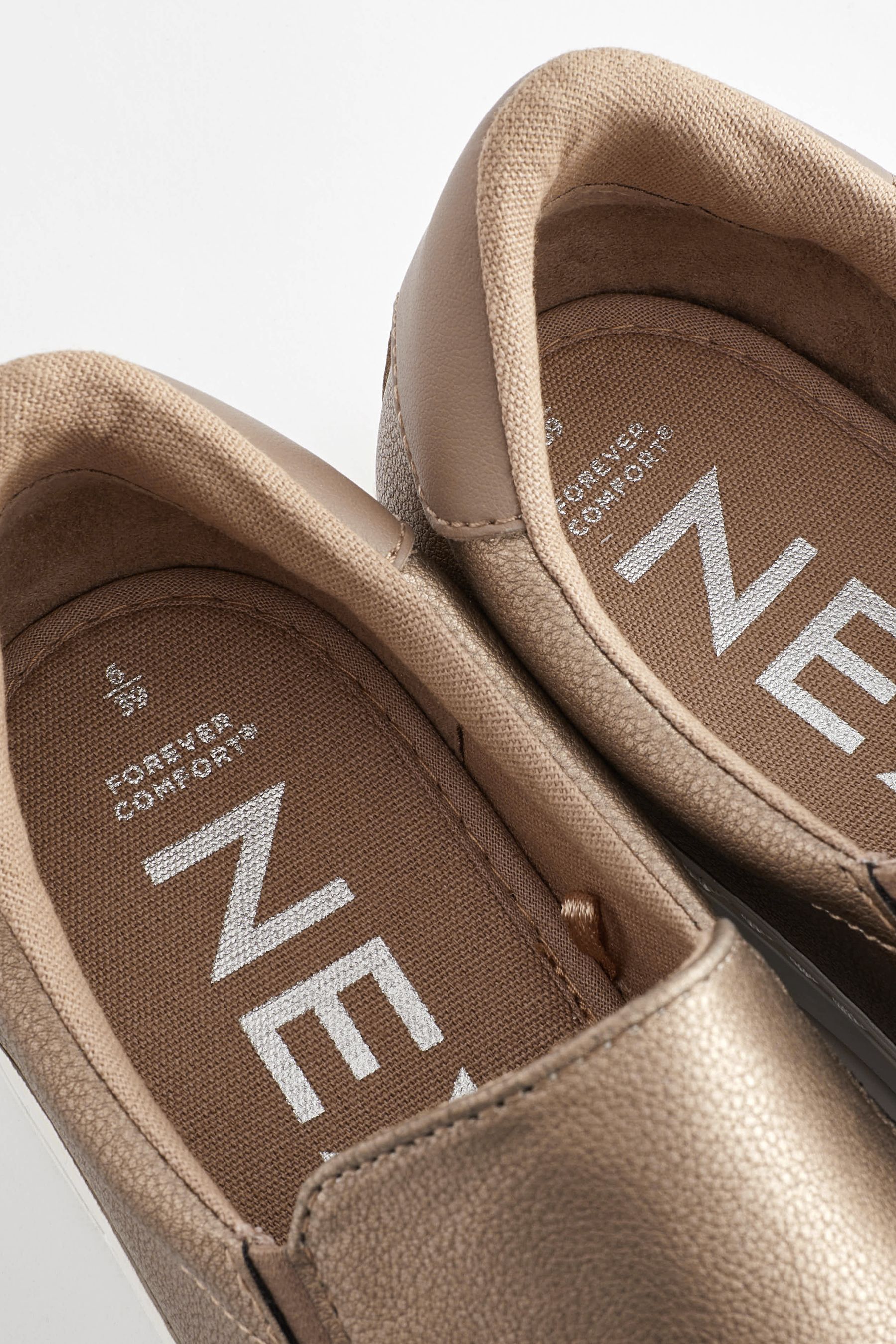 Buy Bronze Regular Wide Fit Forever Comfort Slip On Trainers from
