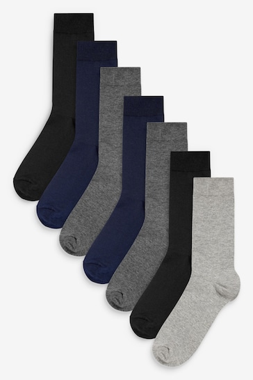 Multi 7 Pack Mens Cotton Rich Socks