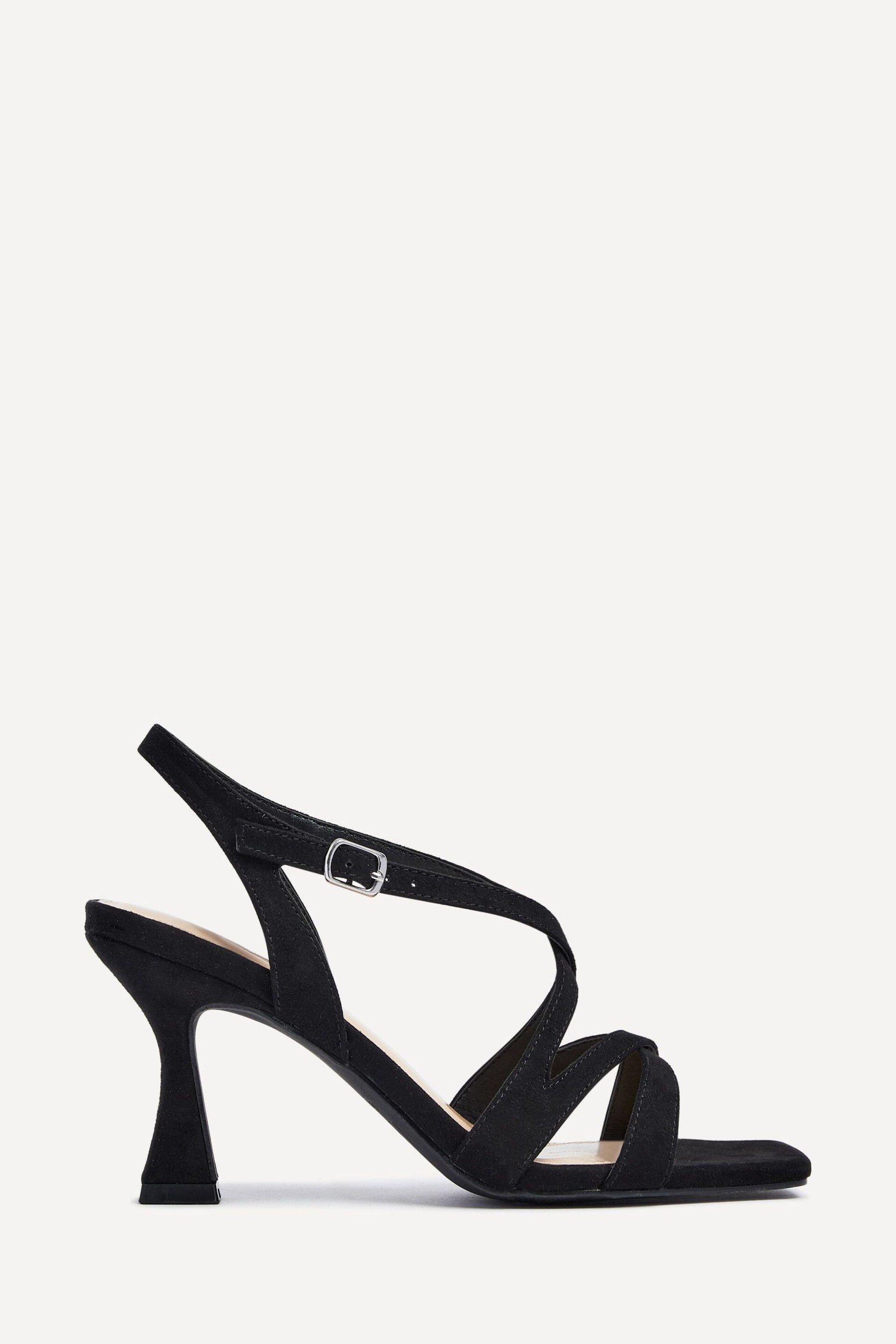 Linzi Black Liberty Open Toe Strappy Heeled Sandals With Flared Stiletto - Image 2 of 5