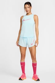 Nike Light Blue One Dri-FIT Swoosh Mid-Rise Brief-Lined Graphic Shorts - Image 5 of 6