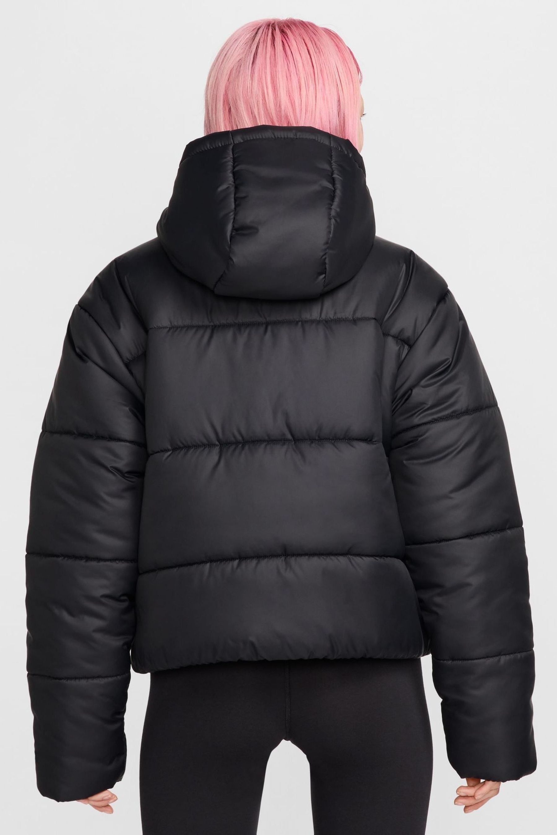 Buy Nike Black Sportswear Classic Puffer Therma FIT Loose Hooded Jacket from Next Denmark