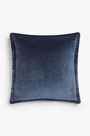 French Connection Indigo Washed Velvet Cushion