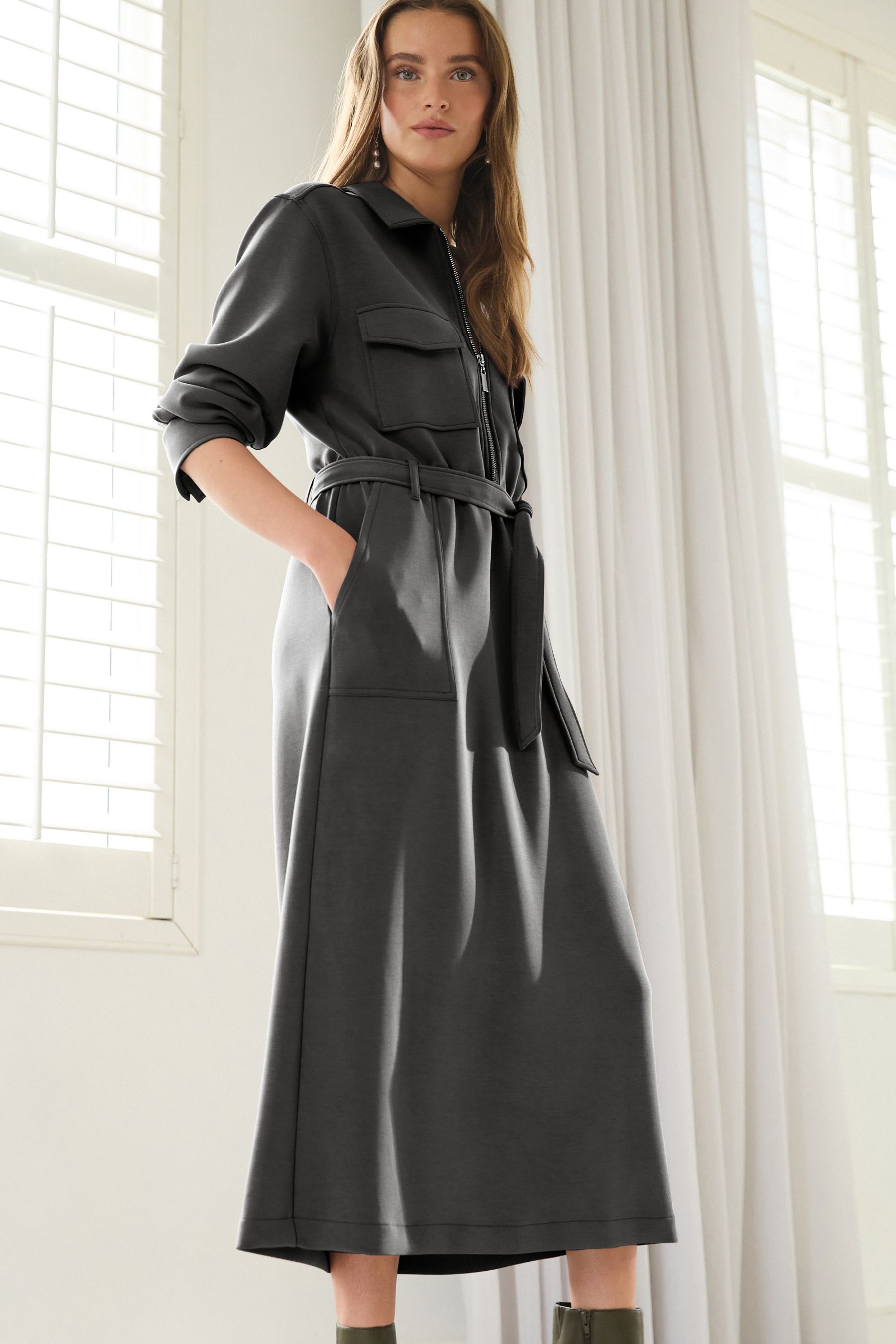 Long grey shirt dress store