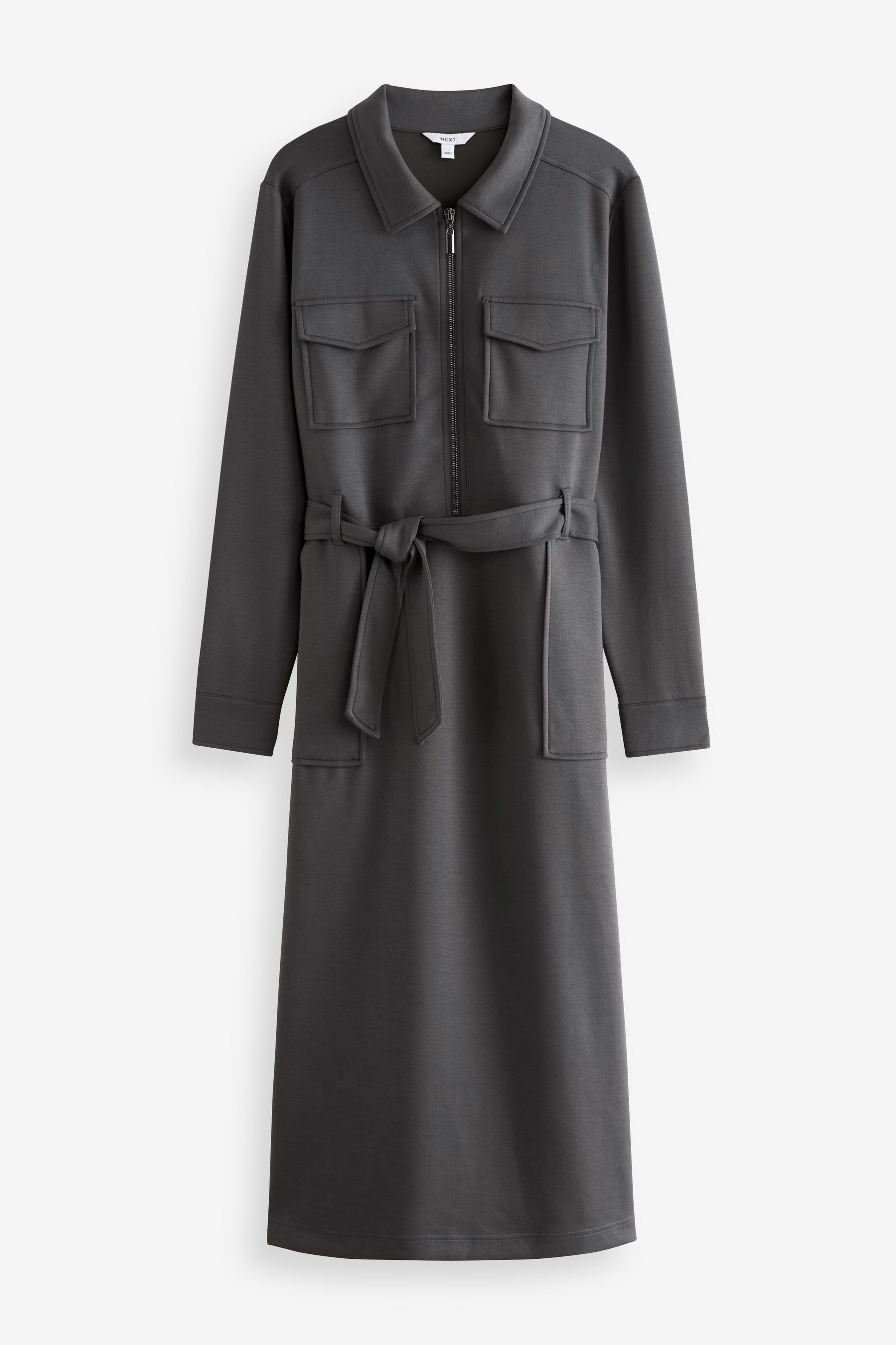 Buy Charcoal Grey Long Sleeve Shirt Dress from Next Luxembourg