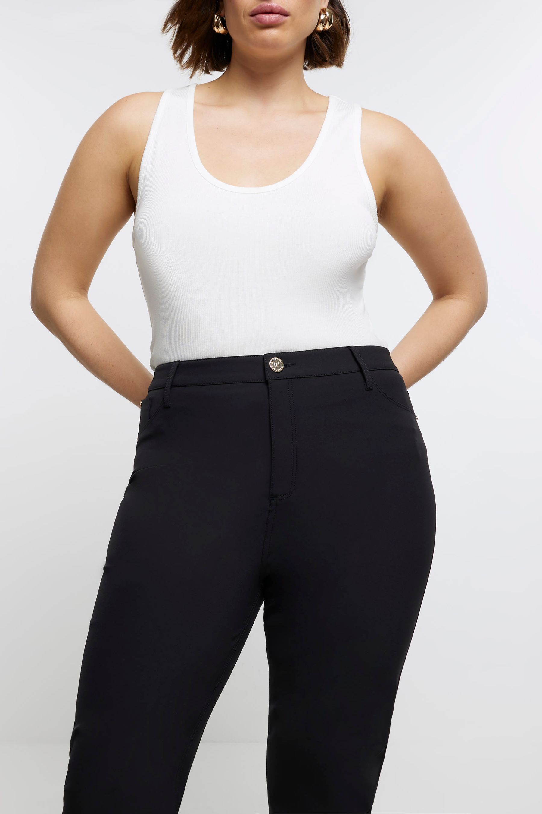 Buy River Island Black Plus Skinny Fit Trousers from the Next UK