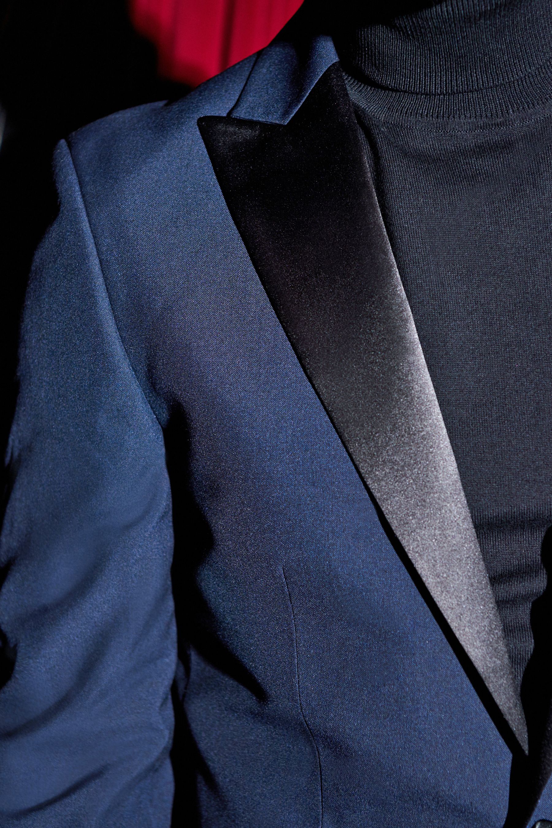 Buy Navy Blue Slim Fit Tuxedo Suit Jacket from the Next UK online shop