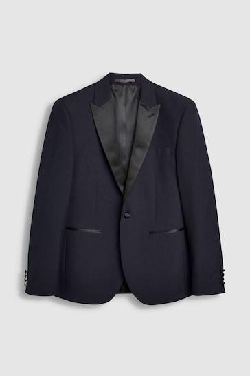 Buy Navy Blue Slim Fit Tuxedo Suit Jacket from the Next UK online shop