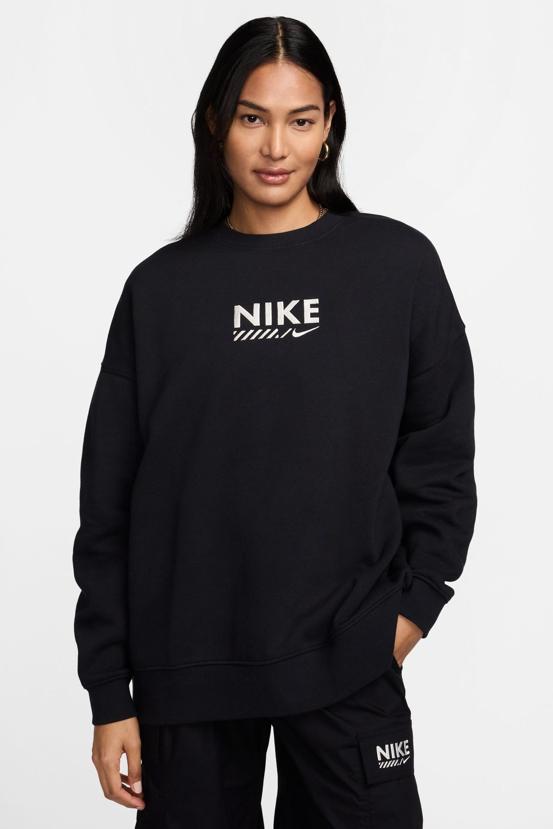 Buy Nike Black Crew Neck Logo Backprint Sweatshirt from the Next UK online shop