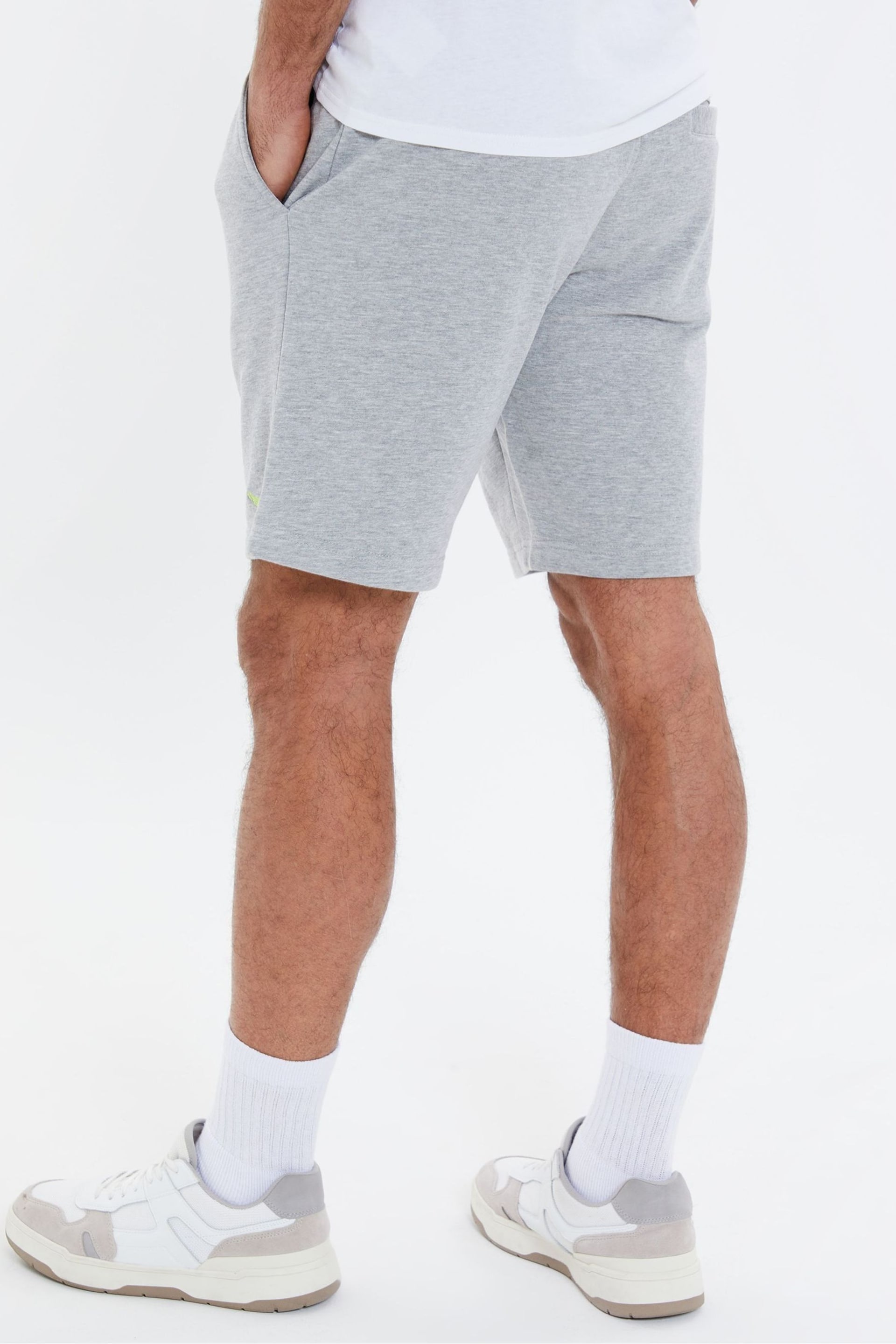 Threadbare Light Grey Basic Fleece Shorts - Image 2 of 4