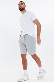 Threadbare Light Grey Basic Fleece Shorts - Image 3 of 4