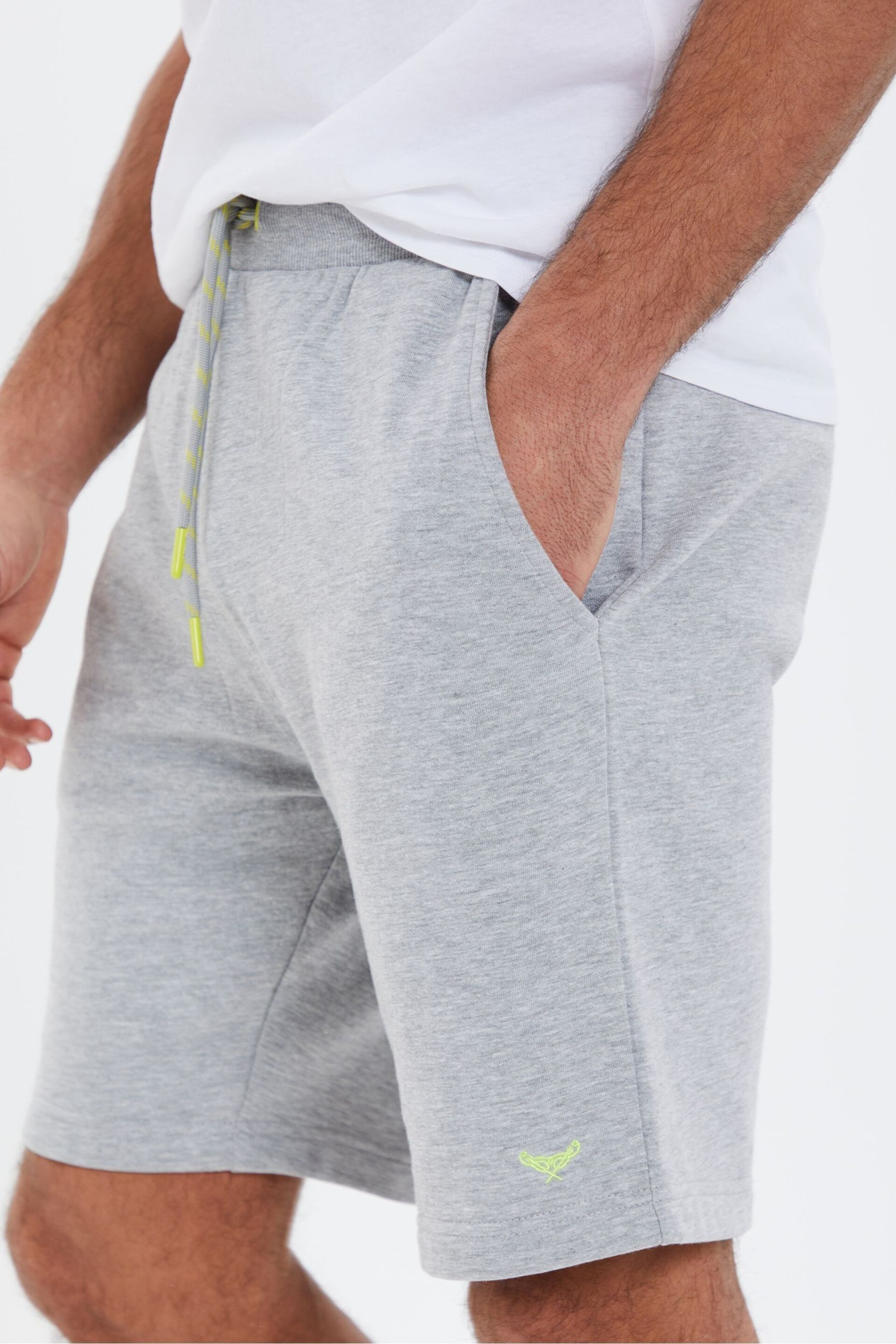 Threadbare Light Grey Basic Fleece Shorts - Image 4 of 4