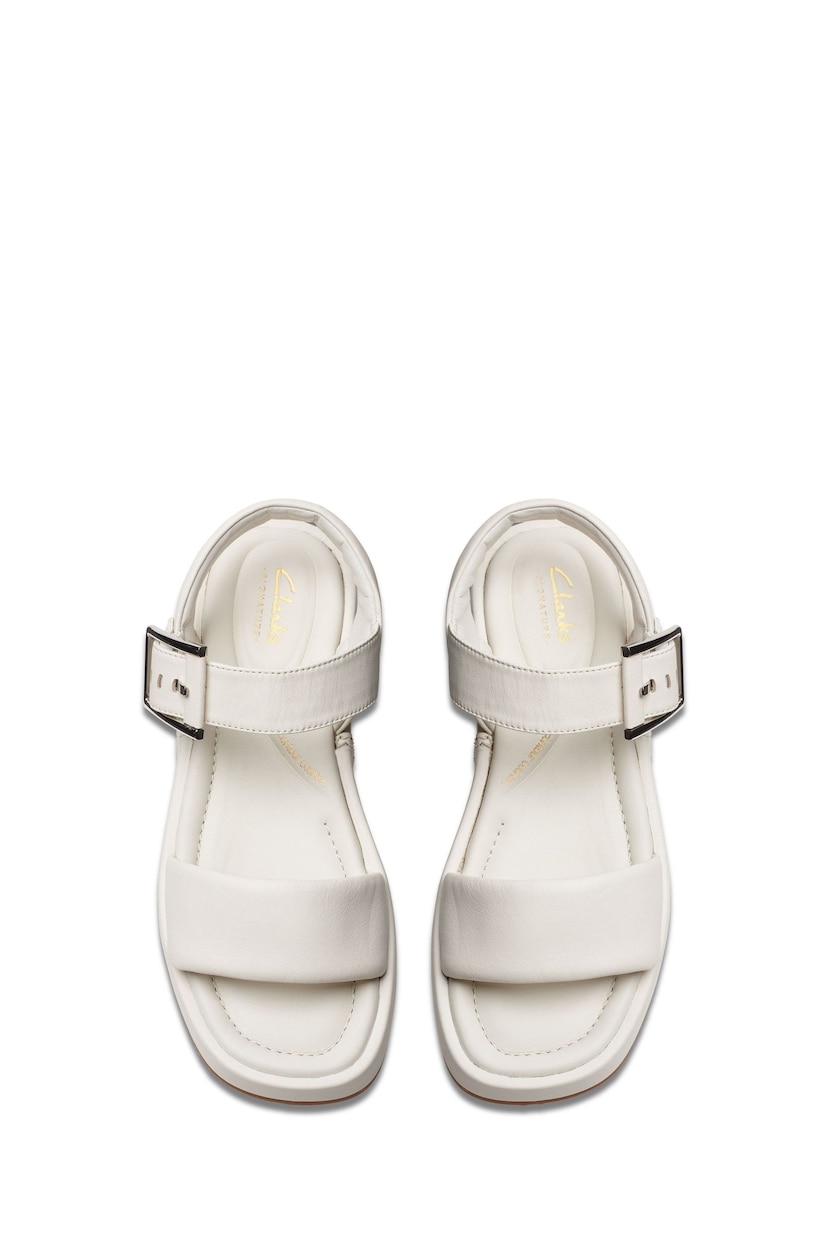 Clarks White Leather Alda Strap Sandals - Image 6 of 7