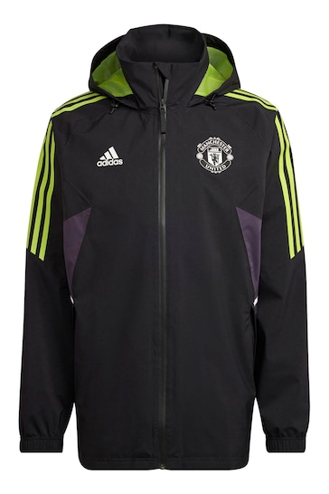 adidas Black Chrome Manchester United European Training Rain Jacket