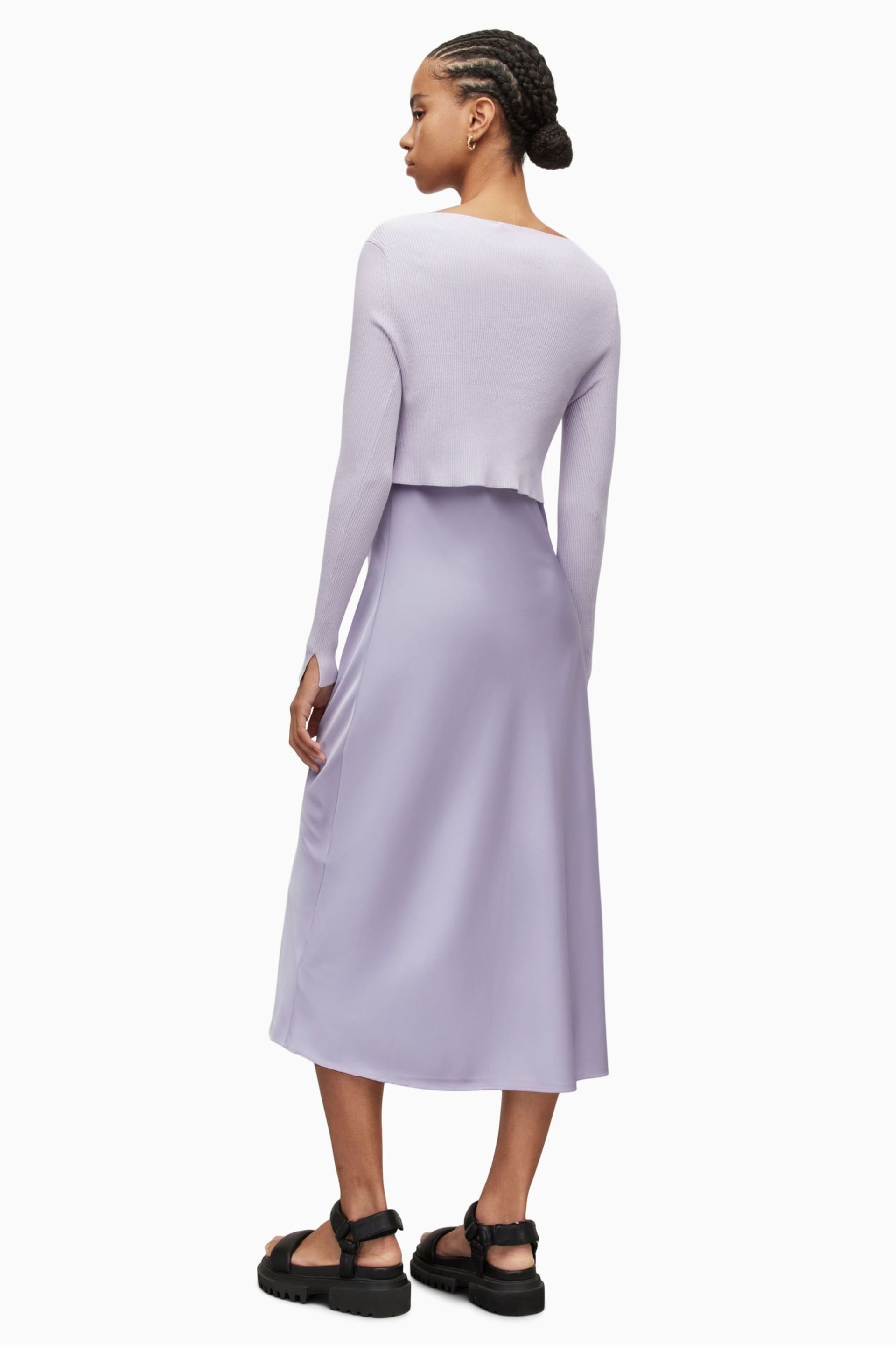 AllSaints Purple Hera Dress - Image 2 of 7