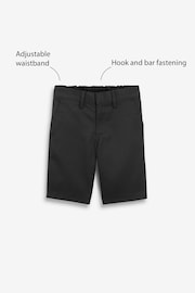 Black Regular Waist Flat Front Shorts (3-14yrs) - Image 3 of 4